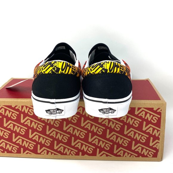 💖MEGA SALE💖VANS Classic Slip On Flame Black Canvas Shoes Women's VN0A4U382N5 - Picture 5 of 11